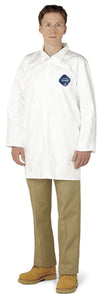 DuPont™ Tyvek® 400 Frock - Collar - Open Wrists - Extends Below Hip - Front Snap Closure - Serged Seams - White - XL - 30/PK