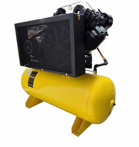 EMAX Industrial Plus 20HP  208-230/460V 3-Phase 2-Stage 120 gal. Horizontal Stationary Electric Air Compressor