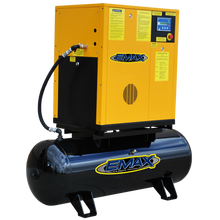 Load image into Gallery viewer, EMAX Industrial Plus 7.5HP 208/230V - 1-Phase Rotary Screw Air Compressor - Mounted on 120 gal. Tank (no dryer)