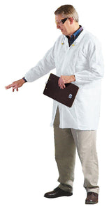 Kimberly Clark KleenGuard A10 Light Duty Apparel - Labcoat -  Serged Seams - 4 Snap Closure - Elastic Wrists - Knee Length - White - Large - 50 Each Case