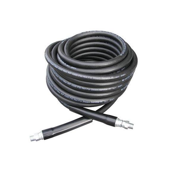 Pressure-Pro Armor-Flex 2-Wire 4000 PSI 1/2” Diameter Commercial Grade Pressure Washer Hoses w/ 3/8” MPT Solid x 3/8” MPT Swivel - Black