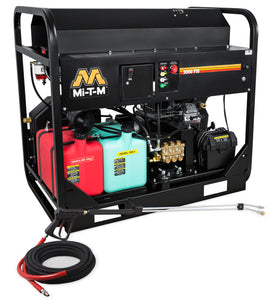 Mi-T-M HS Series Hot Water Gasoline/Diesel Belt Drive Pressure Washer Power Washer - Skid Frame, Hot Water, Belt Drive