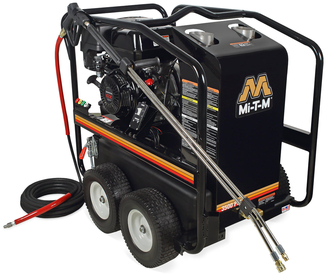 Mi-T-M 3500 PSI @ 3.3 GPM Direct Drive 389cc Honda GX390 OHV AR Pump Hot Water Pressure Washer Power Washer - (49-State), Hot Water, AR Pump, Direct Drive, Honda Engine