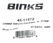 Load image into Gallery viewer, Binks 41-11472 Lower Teflon Packing ”B” Pump