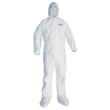 Load image into Gallery viewer, Kimberly Clark Kleenguard A20 Breathable Particle Protection Coveralls - Zipper Front, Elastic Back, Wrists, Ankles, Hood &amp; Boots - White - 2X - 24 Each Case