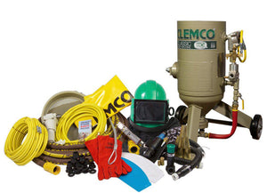 Clemco 23890 0.5 Cubic Foot Blast Machine Packages with 1/2” piping 10” diameter Manual Sand Valve Sandblast Pots - Apollo HP SaFety Gear