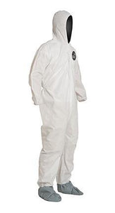 DuPont™ ProShield® 10 Coveralls (Attached Hood and Boots, Elastic Wrists) - 3XLarge/White - 25/Pack