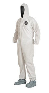 DuPont™ ProShield® 10 Coveralls (Attached Hood and Boots, Elastic Wrists) - Large/White - 25/Pack