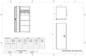 Extreme Tools® RX Series 24"W x 30"D 3 Drawer and 3 Shelf Side Locker