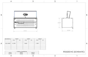 Extreme Tools® RX Series 55" Professional Extreme Power Workstation Hutch & 12 Drawer Roller Cabinet-150 Combo