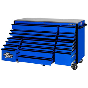 Extreme Tools® RX Series 72"W x 30"D 19 Drawer Roller Cabinet - 250 lbs Slides