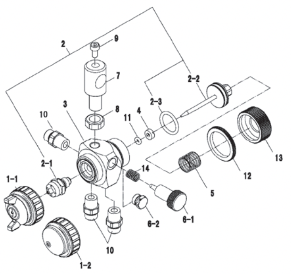 IWATA 93047982 2.0 Air Cap for TOF-5B/6B Auto Spray Guns