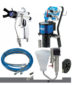 IWATA 140009A0-T ICON ICON-M233N-H2 30:1 Multi Spray Pump & Kit - Assembled on Cart Frame & Hopper Set