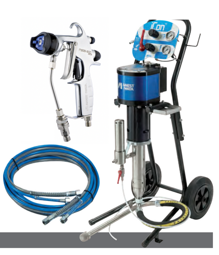 IWATA ICON Series 7172-T ICON ICON-M333N-S4 32:1 3046 PSI Multi Spray Pump & Kit w/ Assembled on Cart Frame