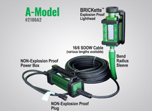 Load image into Gallery viewer, Western Technology - A-Model - The BRICKette™ EP LED lighthead w/ 100ft SOOW cable &amp; Non-Exp Proof Power Box w/ Non-Exp Proof Cord Plug (Choose Hdl Separately)