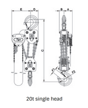 Load image into Gallery viewer, Tiger Lifting TCB-2000-10 20 tons Capacity 10-ft Std. Lift Premium Chain Block TCB with Overload Protection