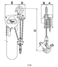 Load image into Gallery viewer, Tiger Lifting TR7CB-0500-10 5-tons 10-ft. Std. Lift Industrial Chain Block