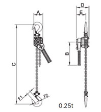 Load image into Gallery viewer, Tiger Lifting TLH-0025-15 0.25-ton 15-ft. Std. Lift Mini Lever Chain Hoist TLH