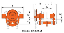 Load image into Gallery viewer, Tiger Lifting 3-tons Trolley TG Geared TGT