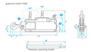 Griphoist®/Tirfor® T508D Wire Rope Hoist w/ 60 ft. Assembly