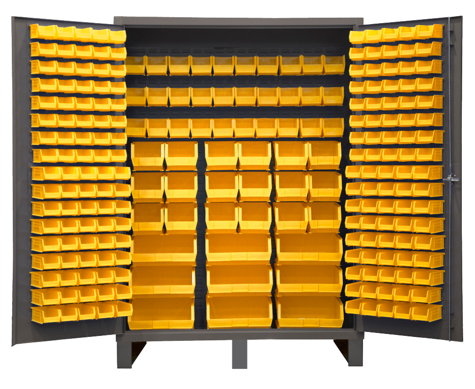 Durham SSC-227-95 Cabinet, 14 Gauge , 227 Yellow Bins , 60 X 24 X 84