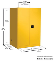 Load image into Gallery viewer, Eagle Flammable Liquid Safety Cabinet, 90 Gal., 2 Shelves, 2 Door, Manual Close, Yellow