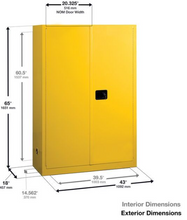 Load image into Gallery viewer, Eagle 60-gal.capacity Flammable storage Cabinet w/ 5 Shelves &amp; 2 Door-Sliding Self Close - Yellow