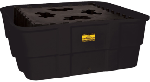 Eagle IBC Containment Unit with Poly Platform, With Drain, Black