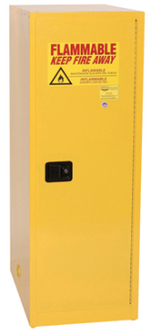 Eagle Deep Space Saver Flammable Liquid Cabinet, 48 Gal., 3 Shelves, 1 Door, Self Close, Yellow