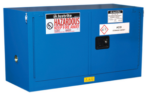 Justrite™ ChemCor® Piggyback Hazardous Mat. Safety Cabinet, 17 Gal., 1 shelf, 2 s/c doors, Royal Blue