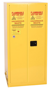 Eagle Haz-Mat One Drum Vertical Safety Cabinet, 55 Gal., 1 Shelf, 2 Door, Self Close, Yellow