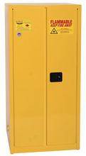 Load image into Gallery viewer, Eagle Flammables Safety Cabinet Combo, 60 Gal. Yellow,2 Door, Self Close with 12 UI50FS Safety Cans