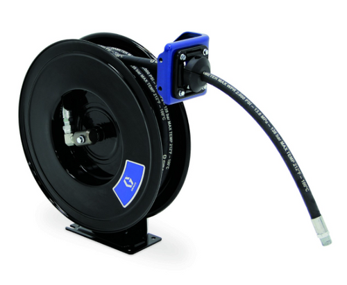 Graco SDM33B SDX™ 10, Oil, 1/2 in (13 mm) Inlet, 1/2 in X 35 ft (13 mm X 11 m) Hose, NPT, Overhead Mount, Metallic Blue