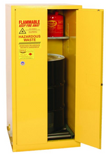 Load image into Gallery viewer, Eagle Haz-Mat One Drum Vertical Safety Cabinet, 55 Gal., 1 Shelf, 2 Door, Manual Close, Yellow