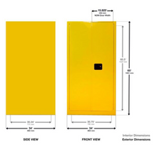 Load image into Gallery viewer, Eagle Haz-Mat One Drum Vertical Safety Cabinet, 55 Gal., 1 Shelf, 2 Door, Manual Close, Yellow