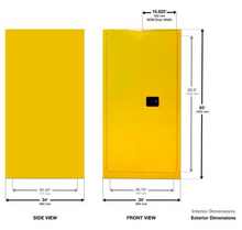 Load image into Gallery viewer, Eagle One Drum Vertical Safety Cabinet, 55 Gal., 1 Shelf, 2 Door, Self Close, Yellow