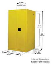 Load image into Gallery viewer, Eagle Flammable Liquid Safety Cabinet, 60 Gal. 2 Shelves, 2 Door, Self Close, White