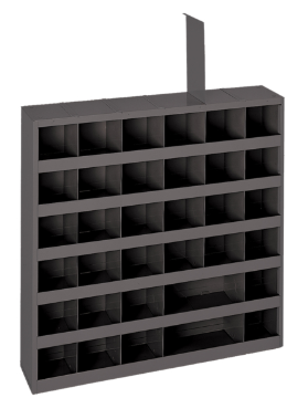 Durham 314-95 Parts Bin, 36 Adjustable Compartments, 23-3/4 X 4-3/4 X 23-3/4