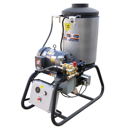 Cam Spray 4040STLEF Stationary LP Gas Fired Electric Hot Water Pressure Washer with 50' Hose - 4000 PSI, 4.0 GPM