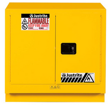 Load image into Gallery viewer, Sure-Grip® EX 23-gal.capacity Under Fume Hood Flammable Cabinet w/ 1 Shelf &amp; 2 Self-Close Doors - Yellow