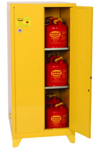 Load image into Gallery viewer, Eagle Tower™ Safety Cabinet, 60 Gal., 2 Shelves, 2 Door, Manual Close, Yellow