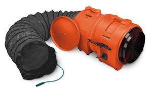 Allegro 16" Axial Explosion-Proof (EX) Plastic Blower w/ Canister & 25’ Statically Conductive Ducting, 85 lbs.