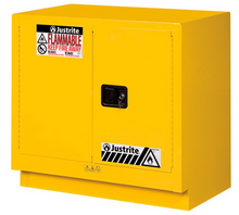 Load image into Gallery viewer, Sure-Grip® EX 23-gal.capacity Under Fume Hood Flammable Cabinet w/ 1 Shelf &amp; 2 Self-Close Doors - Yellow