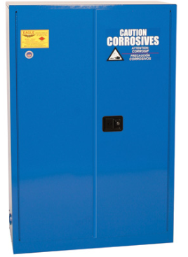 Eagle Acid & Corrosive Metal Safety Cabinet, 45 Gal., 2 Shelves, 2 Door, Self Close, Blue