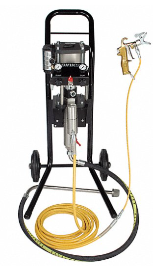 Binks MX1231UC-PDC1S25 Airless Pump Outfit: Cart Mounted, 1.2 gpm Flow Rate, 3,100 psi Op Pressure, 25 ft Hose LG