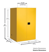 Load image into Gallery viewer, Eagle Haz-Mat Two Drum Vertical Safety Cabinet, 60 Gal., 1 Shelf, 2 Door, Manual Close, Yellow