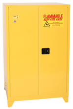 Load image into Gallery viewer, Eagle Tower™ Safety Cabinet, 90 Gal., 2 Shelves, 2 Door, Manual Close, Yellow