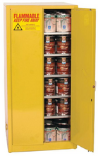 Load image into Gallery viewer, Eagle Paint &amp; Ink storage Cabinet, 96 Gal., 5 Shelves, 2 Door, Self Close, Yellow