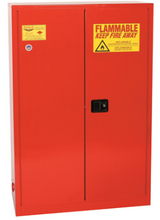 Load image into Gallery viewer, Eagle Paint &amp; Ink storage Cabinet, 60 Gal., 5 Shelves, 2 Door, Sliding Self Close, Red