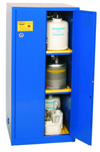 Load image into Gallery viewer, Eagle Acid &amp; Corrosive Metal Safety Cabinet, 60 Gal., 2 Shelves, 2 Door, Man. Close, Blue